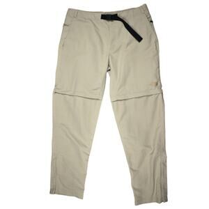 North Face Pants Men's Fit Size 36x30 Khaki Convertible Zip Off Outdoor Gorpcore